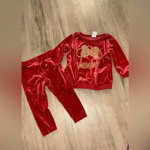 Disney Red Velvet Minnie Matching Set
